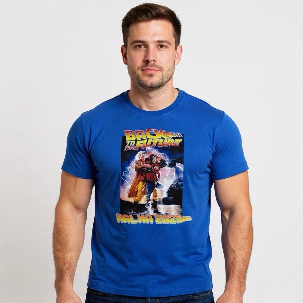 Back to the Future Graphic Tee Blue Sz S | Retro 80s Nostalgia Movie Shirt 2025